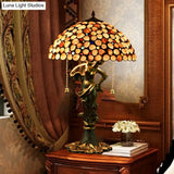 Tiffany Handcrafted Shell Brass Finish Hemispherical Table Light