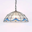 Tiffany Magnolia Hanging Lamp With Dimple Glass Shade - 1-Light Ceiling Pendant White