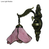 Tiffany Petal Sconce - Ivory/Pink/Blue Wall Mounted Light For Bedroom