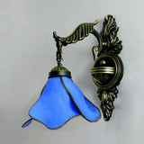 Tiffany Petal Sconce - Ivory/Pink/Blue Wall Mounted Light For Bedroom Dark Blue