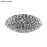 Tiffany Shell Flush Mount Ceiling Light In Beige - 2 Lights Bowl Shade 8’ H X 12’ Diameter