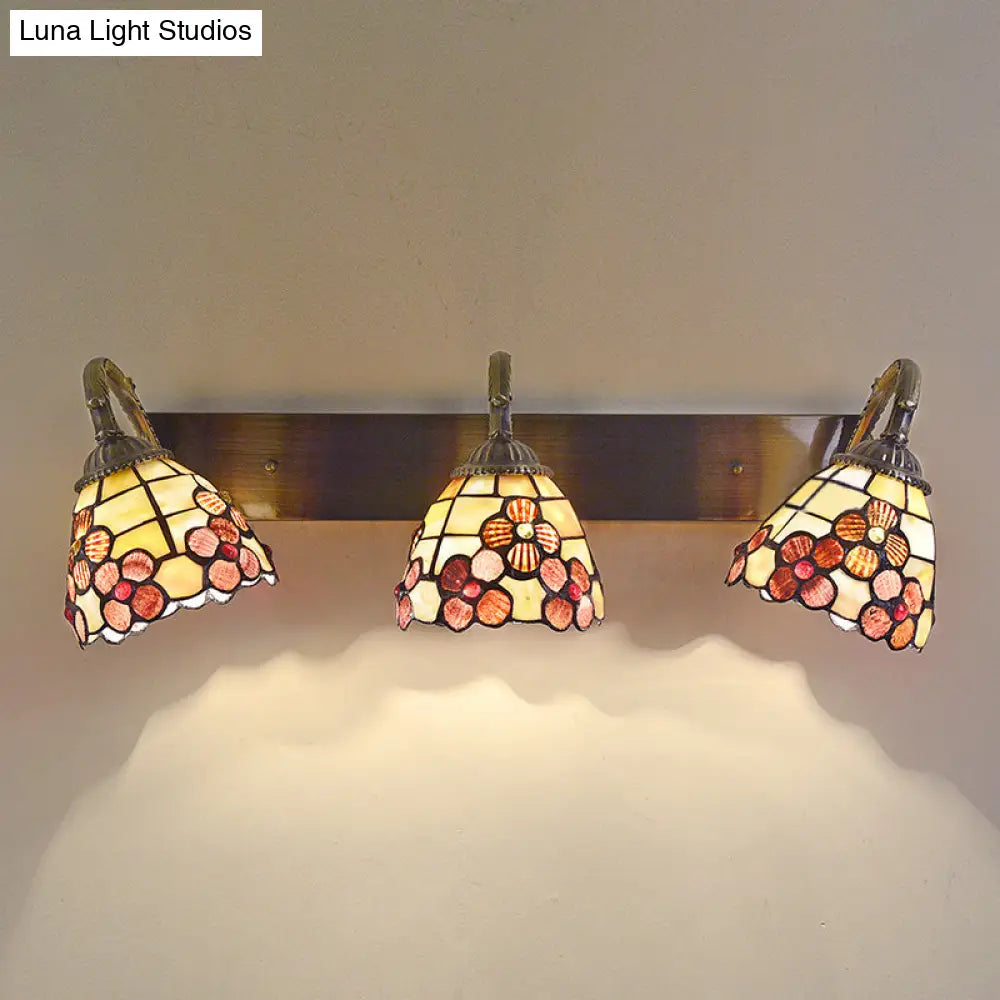 Tiffany Shell Shade Bathroom Sconce For Stylish Indoor Vanity Lighting