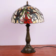 Tiffany Stained Glass Dragonfly Table Lamp - Bronze Nightstand Light