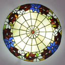 Tiffany Stained Glass Flush Ceiling Light For Bedroom - Bowl Shaped Flushmount Lighting Brown / 12’