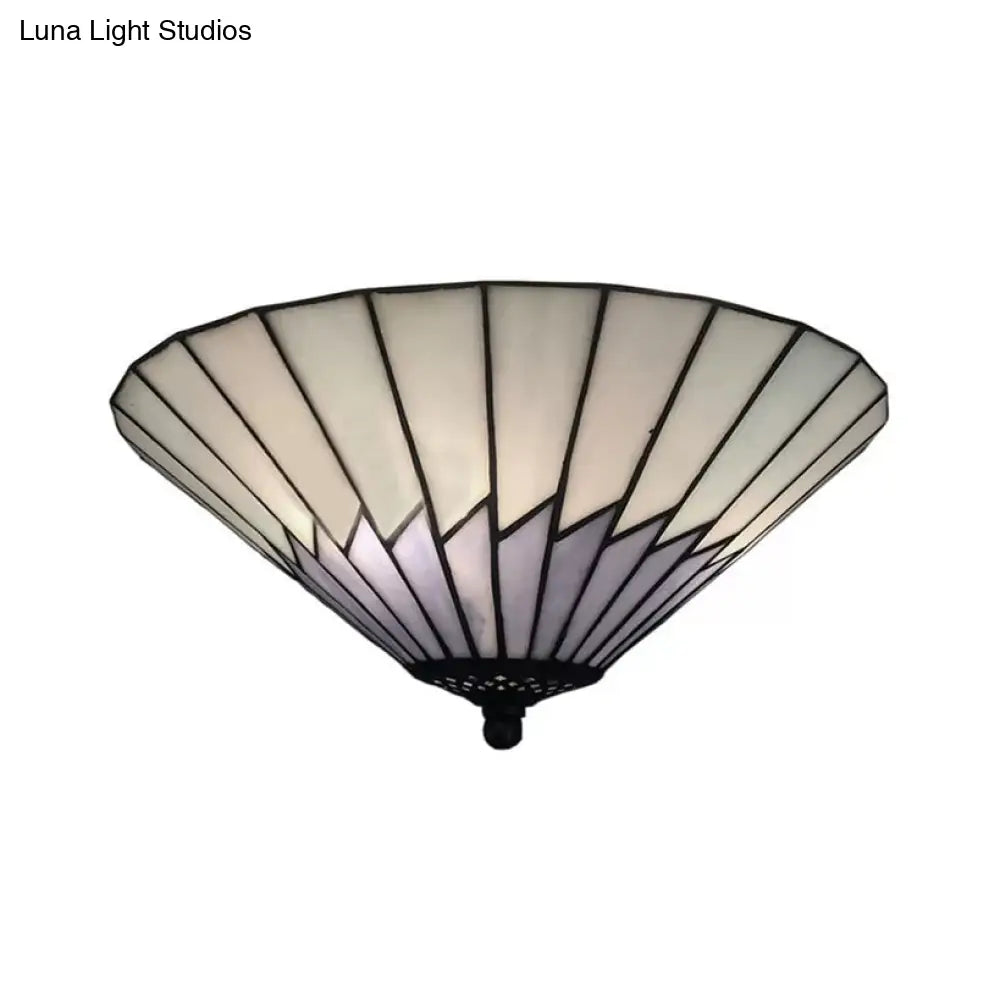 Tiffany Style 2 - Light Purple Ceiling Flush Mount For Bedroom 6’ High X 13’ Diameter