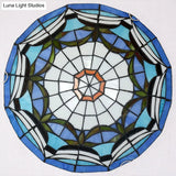 Tiffany Style Art Glass Dome Flush Ceiling Light For Bedroom