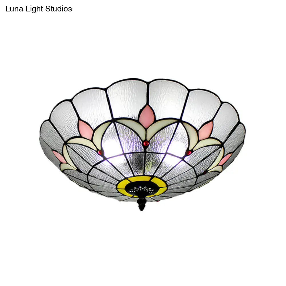 Tiffany Style Flower Glass Ceiling Light For Bedroom