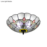 Tiffany Style Flower Glass Ceiling Light For Bedroom
