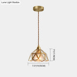 Tiffany-Style Glass Pendant Lamp With Icy Clear Shade For Bedroom