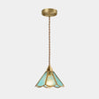 Tiffany-Style Glass Pendant Lamp With Icy Clear Shade For Bedroom Blue / Cone