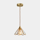 Tiffany-Style Glass Pendant Lamp With Icy Clear Shade For Bedroom / Cone