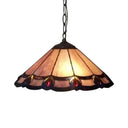 Tiffany-Style Purple Cone Pendant Lamp - Hand-Cut Glass 1-Bulb Hanging Light Fixture