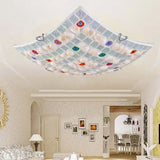Tiffany Style Square Shell Flush Mount Ceiling Light With 3 Lights White - Ideal For Kitchen