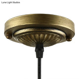 Tiffany-Style Stained Art Glass Hemisphere Pendant Lamp - Red/Orange/Green Ceiling Hanging Light