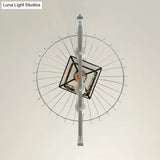 Tiffany Style White Bird Cage Pendant Light With Stainless Glass Ceiling Lamp