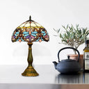 Tiffany Victorian Stained Glass Desk Lamp With Antique Brass Finish - Ideal For Living Room 1 Light