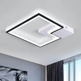Torch Square Ceiling Lamp Simplicity - Black/White Led Acrylic Flush Mount Light (16/19.5/23.5)