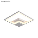 Torch Square Ceiling Lamp Simplicity - Black/White Led Acrylic Flush Mount Light