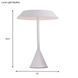 Touch Dimmer Desk Lamp - Conical Frustum Design Simple Iron White Reading Book Light