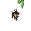 Traditional 1-Head Glass Shaded Lantern Wall Sconce - Black Patio Mount Light Fixture / Small Ribbed