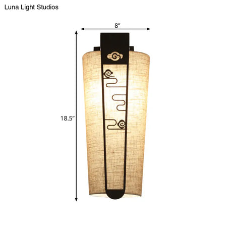 Traditional 1-Light Wall Sconce In Black With Cylinder Shade