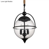 Traditional 3-Light Black Glass Chandelier - Stylish Pendant Lighting For Living Room