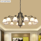 Traditional Bell Shade Frosted Glass Ceiling Chandelier Light - Ideal For Living Room Décor