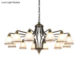 Traditional Bell Shade Frosted Glass Ceiling Chandelier Light - Ideal For Living Room Décor