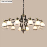 Traditional Bell Shade Frosted Glass Ceiling Chandelier Light - Ideal For Living Room Décor