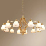 Traditional Bell Shade Frosted Glass Ceiling Chandelier Light - Ideal For Living Room Décor Gold