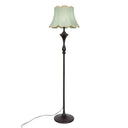 Traditional Bell Shaped Fabric Floor Lamp With Scalloped Trim For Living Room - Single-Bulb Standing