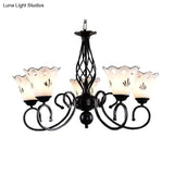 Traditional Black Floral Chandelier - Metal Ceiling Light With 5/6/8 Lights Living Room Fixture
