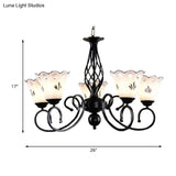 Traditional Black Floral Chandelier - Metal Ceiling Light With 5/6/8 Lights Living Room Fixture