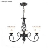 Traditional Black Floral Chandelier - Metal Ceiling Light With 5/6/8 Lights Living Room Fixture