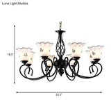 Traditional Black Floral Chandelier - Metal Ceiling Light With 5/6/8 Lights Living Room Fixture