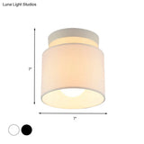 Traditional Black/White Flush Ceiling Mount Light Fixture For Corridor