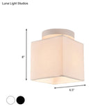 Traditional Black/White Flush Ceiling Mount Light Fixture For Corridor
