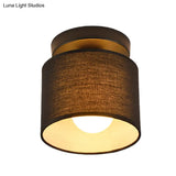 Traditional Black/White Flush Ceiling Mount Light Fixture For Corridor