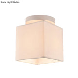 Traditional Black/White Flush Ceiling Mount Light Fixture For Corridor