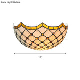 Traditional Bowl Wall Sconce Light With Jewelry Accents - 1 Bedroom Lighting