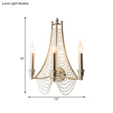 Traditional Brass Beaded Wall Mount Lamp - Bedroom Sconce Light Fixture