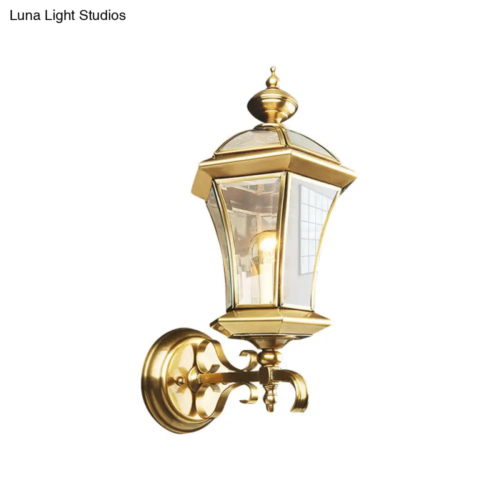 Traditional Brass Birdcage Sconce Light - Single Head Wall Lighting Fixture For Living Room
