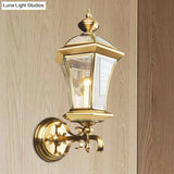 Traditional Brass Birdcage Sconce Light - Single Head Wall Lighting Fixture For Living Room