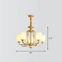 Traditional Brass Ceiling Hang Light With Milky Glass For Living Room 5 /
