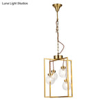 Traditional Brass Chandelier Light Fixture - Clear Glass & Metal Pendant Lamp