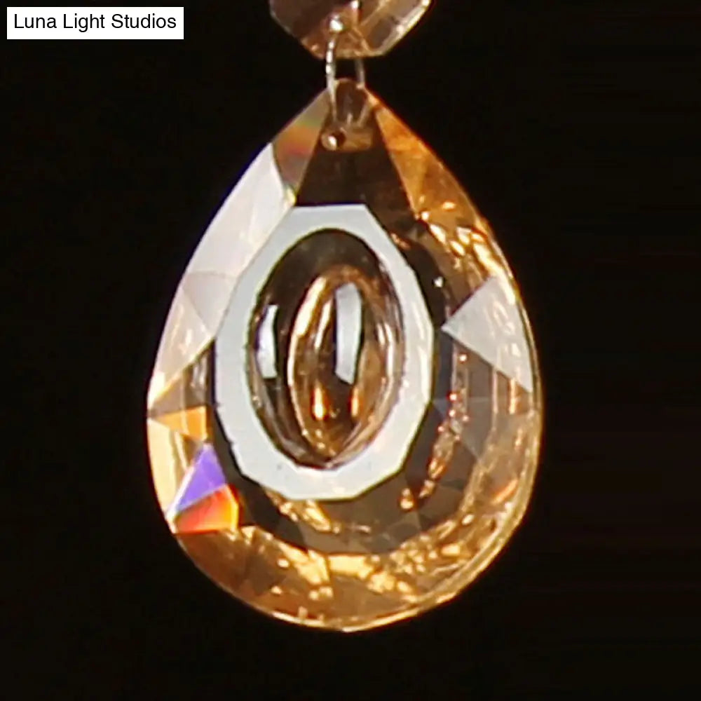 Traditional Brass Finish Scalloped Wall Sconce With Frosted Glass And Crystal Deco - 3 Heads