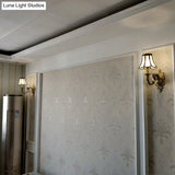 Traditional Brass Metal Wall Sconce Light Fixture For Bedroom