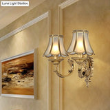 Traditional Brass Metal Wall Sconce Light Fixture For Bedroom