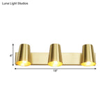 Traditional Brass Vanity Sconce For Bathroom - 1/2/3-Light Conical Wall Fixture