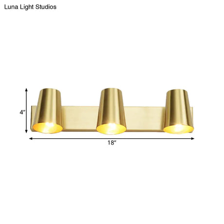 Traditional Brass Vanity Sconce For Bathroom - 1/2/3-Light Conical Wall Fixture